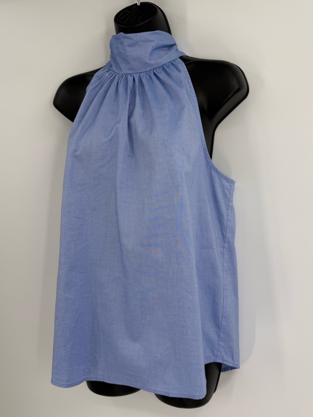 ✦ J.Crew Tie-Neck Top in Oxford Cotton | French Blue | 12P